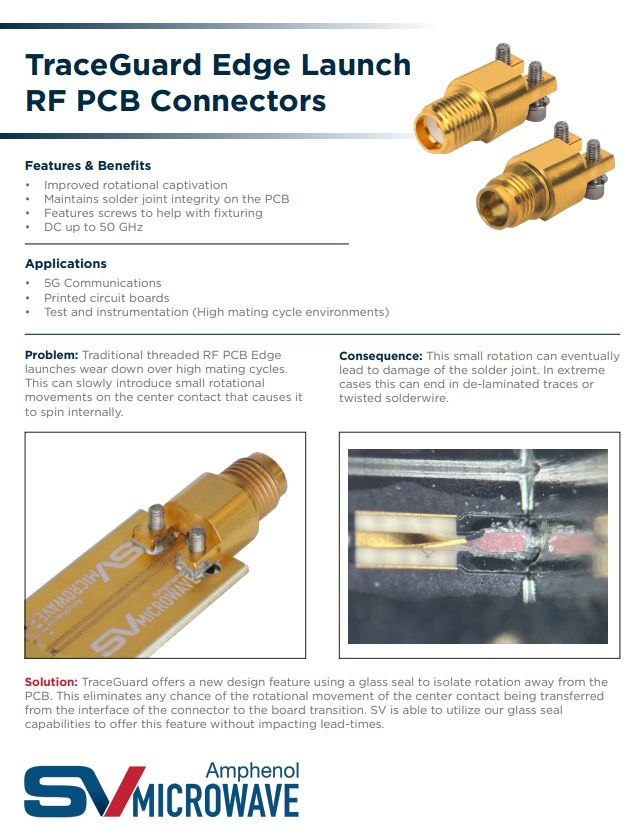 TraceGuard Edge Launch RF PCB Connectors